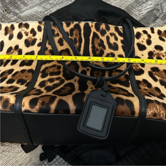 DOLCE & GABANA PONY HAIR -Leopard Print Tote Bag with Black Accents - Picture 9 of 12